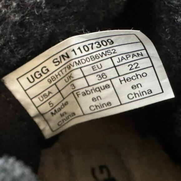 Ugg Fluff Punk UGGPure And Lamb Fur Suede Ankle Boots Fleece Black Size 5 - Picture 9 of 9